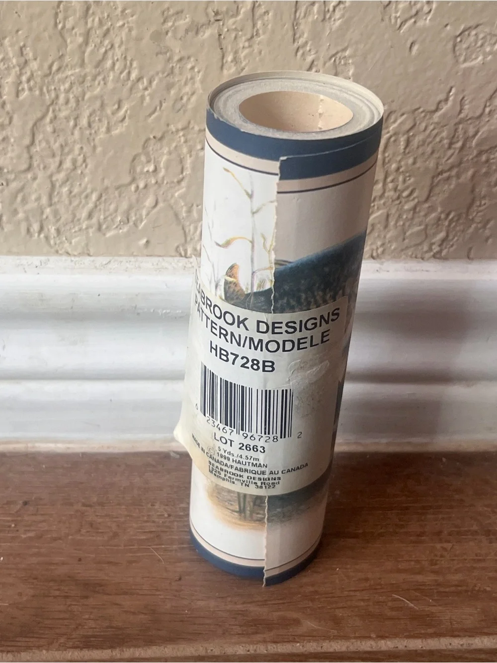 Seabrook Designs Northern Pike HB728B Border Fisherman 5 Yards Lot 2603 NOS Vtg